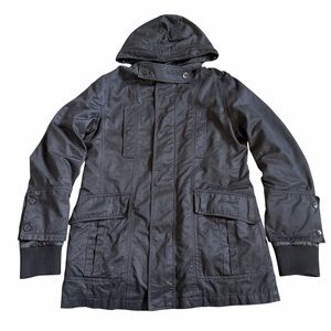 VTG Kai Aakmann Men’s Hooded Parka Military Designer Jacket Sz L Black Liner GUC